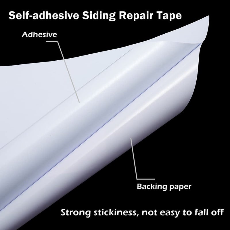 LitKiwi 12PCS Vinyl Siding Repair Kit,Durable Self-Adhesive PVC Tape to Cover Cracks, Holes, or Blemishes on Vinyl Siding Fence - Image 3